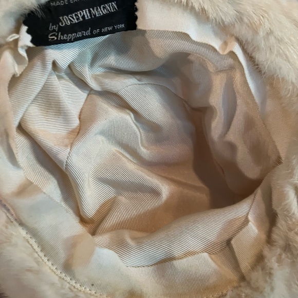 Vintage fur Joseph Magnin hat in Cream - Picture 3 of 5